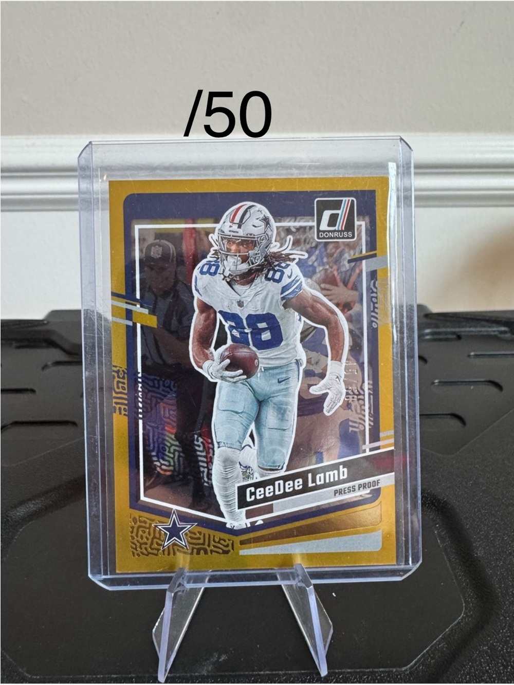 2023 Ceedee Lamb Panini Donruss Gold Numbered /50 Dallas cowboys